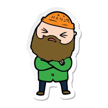 sakallı bir çizgi film adam etiketi