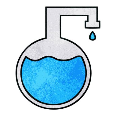 Retro grunge doku karikatür bir bilimsel deney