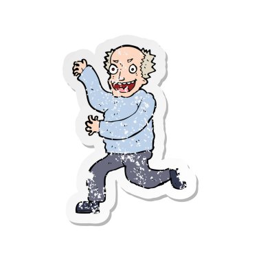 bir çizgi film kötü adam Retro sıkıntılı etiket