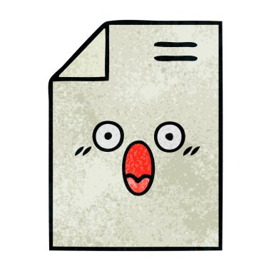 bir yaprak kağıda Retro grunge doku karikatür 