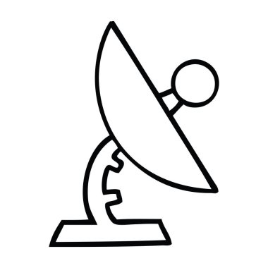 bir uydu çanağı çizim karikatür