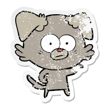 gergin köpek karikatür sıkıntılı etiket