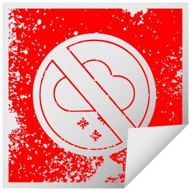 sıkıntılı kare bir kar yok sembolü etiket soyma işareti izin