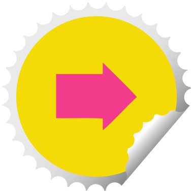 dairesel peeling etiket karikatür bir ok sembolü