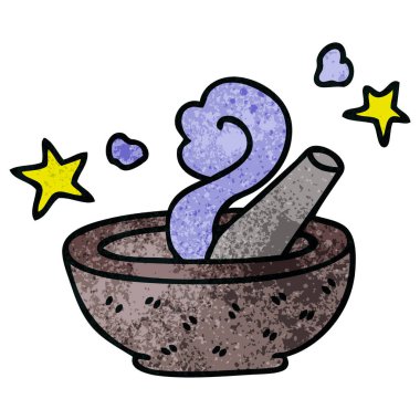 ilginç çizgi film sihirli havaneli ve harç el çekilmiş