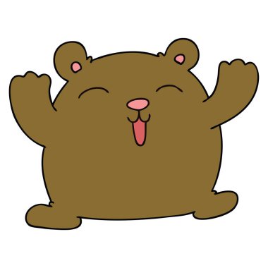 ilginç el çizilmiş karikatür komik ayı