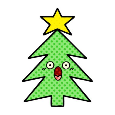 çizgi roman tarzı karikatür bir Noel ağacı
