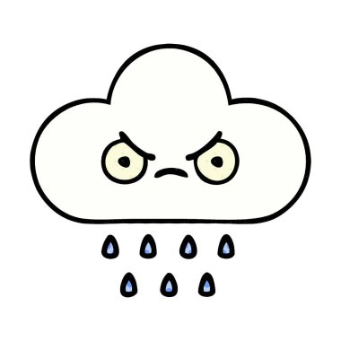 bir yağmur bulutu çizgi roman tarzı karikatür