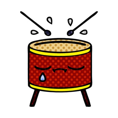 ağlayan bir davul çizgi roman tarzı çizgi film