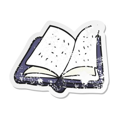 bir karikatür kitabın Retro sıkıntılı etiket