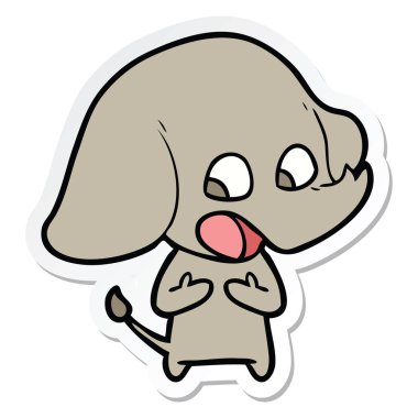 etiket sevimli çizgi fil