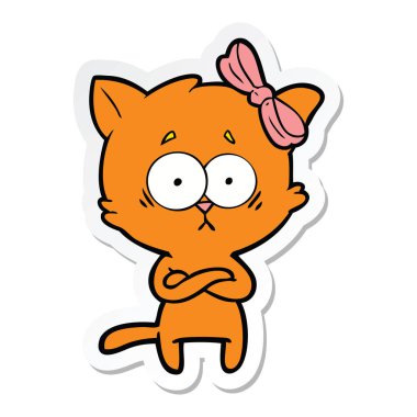 etiket bir karikatür kedi