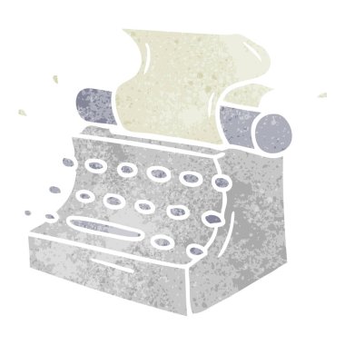 elle çizilmiş retro karikatür doodle eski okul daktilo