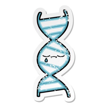 sevimli çizgi Dna iplikçiğinin sıkıntılı etiket