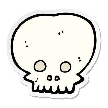 etiket bir çizgi film ürkütücü kafatası sembol