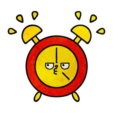 Retro grunge doku karikatür çalar saat