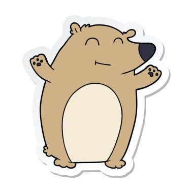 bir mutlu karikatür ayının etiket