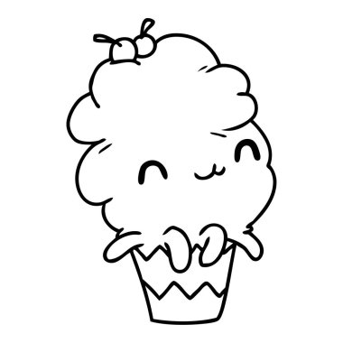 çizim için illüstrasyon kawaii ahtapot kek