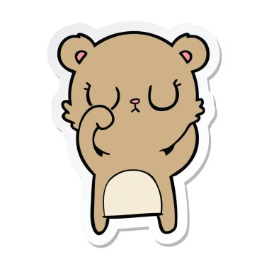 etiket huzurlu karikatür ayı