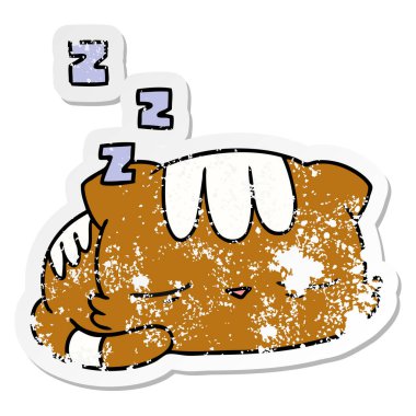 serbest el çekilmiş sıkıntılı etiket karikatür şirin kawaii kedi