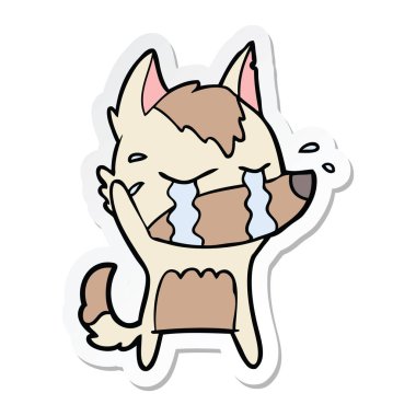 etiket bir karikatür ağlayan kurt