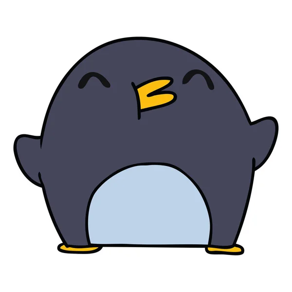 Cartone animato carino kawaii pinguino felice — Vettoriale Stock