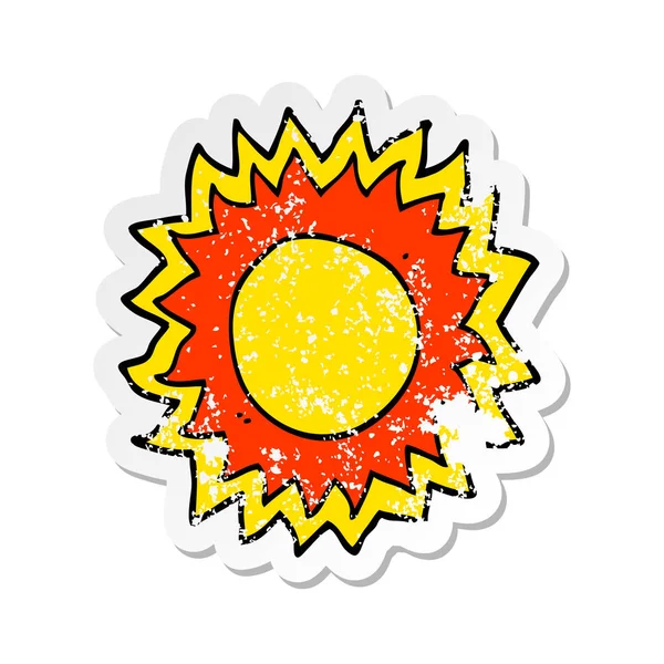 Aufkleber Einer Karikatur Sonne — Stockvektor