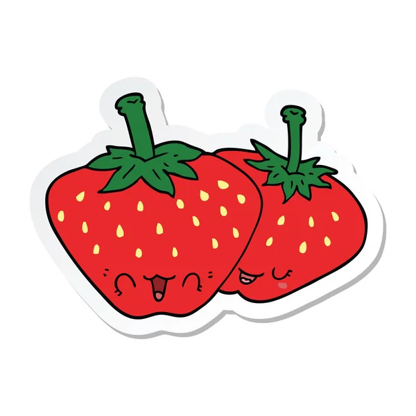 Autocollant d'un dessin animé fraises — Image vectorielle
