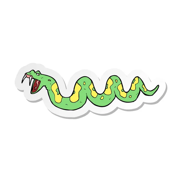 Pegatina Una Serpiente Venenosa Dibujos Animados — Vector de stock