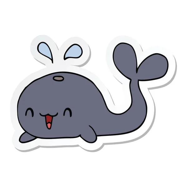 卡通快乐鲸贴纸 — 图库矢量图片