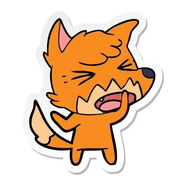 Sticker Van Een Fox Boos Cartoon — Stockvector