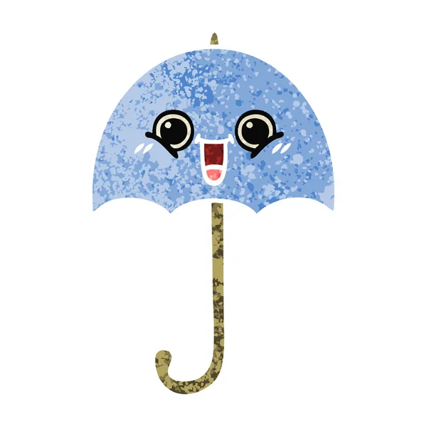 Dessin Animé Style Illustration Rétro Parapluie — Image vectorielle