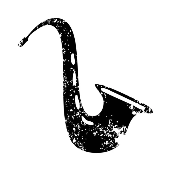 Saxofone musical símbolo angustiado — Vetor de Stock