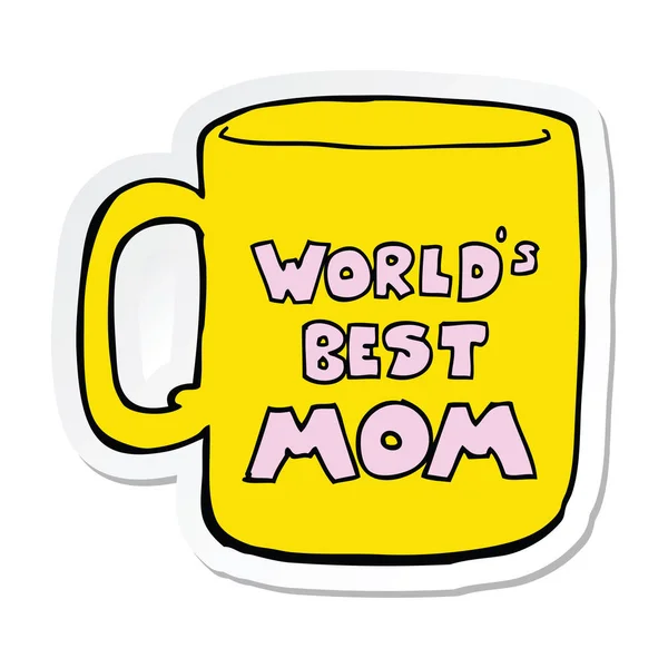 Aufkleber einer weltbesten Mama-Tasse — Stockvektor