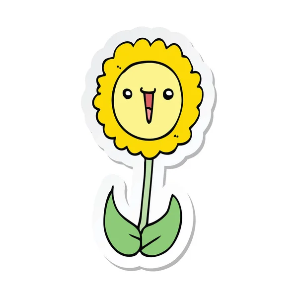 Pegatina Una Flor Dibujos Animados — Vector de stock