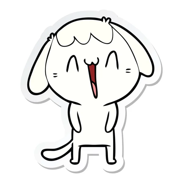 Sticker Cute Cartoon Dog — Stock Vector