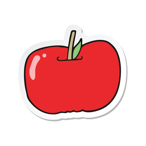 Pegatina Una Manzana Dibujos Animados — Vector de stock