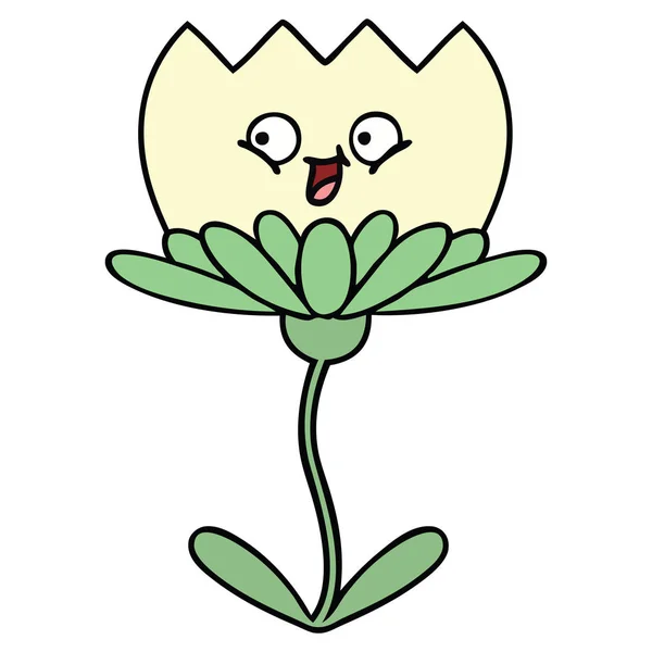 Dessin Animé Mignon Une Fleur — Image vectorielle