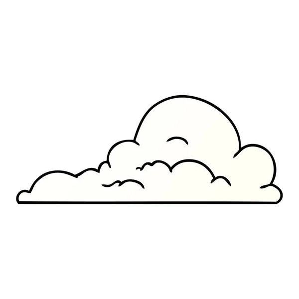 Ντεγκραντέ γελοιογραφία doodle λευκό μεγάλο σύννεφα — Διανυσματικό Αρχείο
