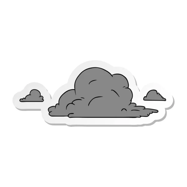 Hand Drawn Sticker Cartoon Doodle White Large Clouds — Stock Vector