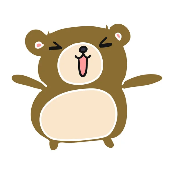 कार्टून kawaii प्यारा टेडी भालू — स्टॉक वेक्टर