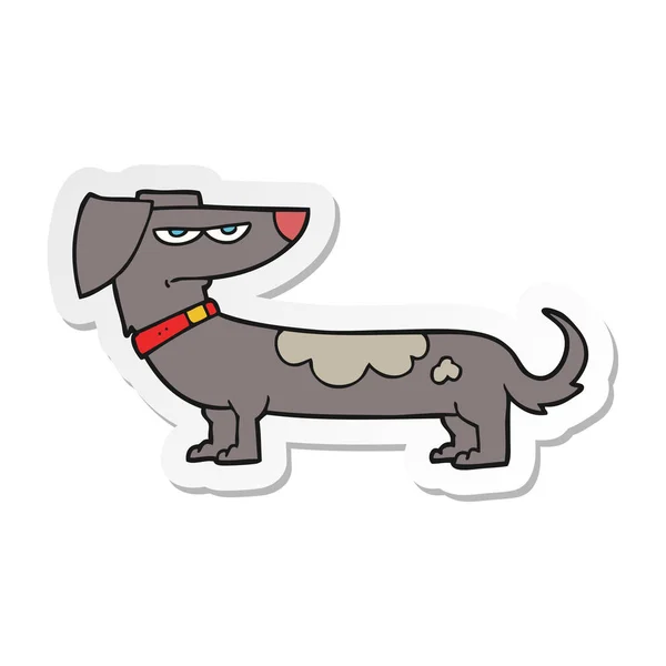 Sticker Cartoon Annoyed Dog — Stock Vector