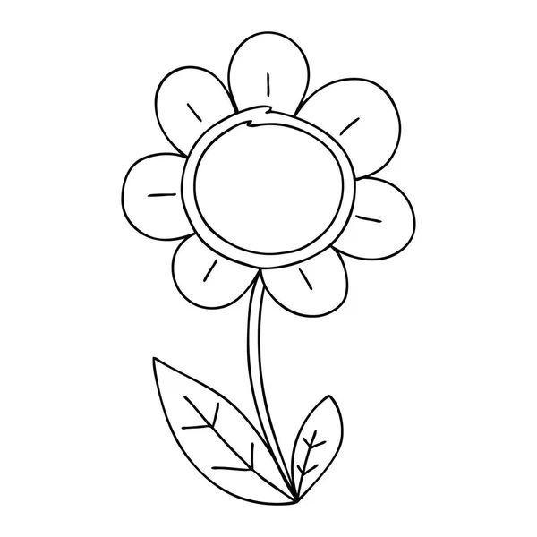 Quirky line drawing cartoon daisy — Stock Vector