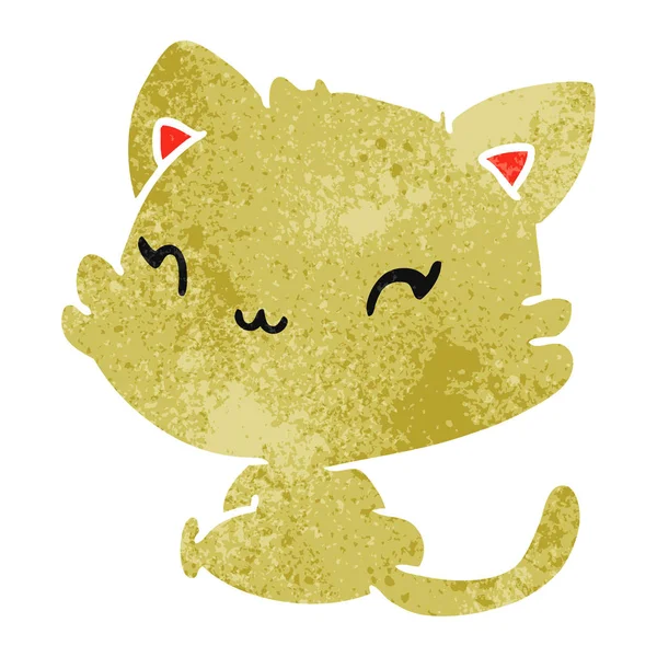かわいい可愛い子猫のレトロな漫画イラスト — ストックベクタ