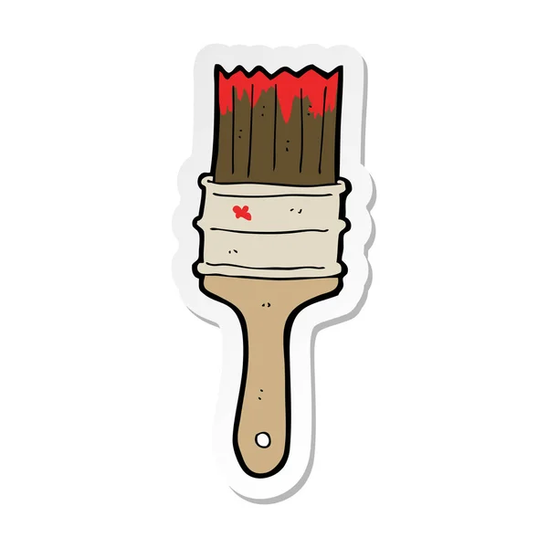 Sticker Cartoon Paint Brush — Stock Vector