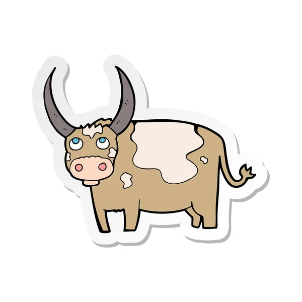 Sticker of a cartoon cow — Stock Vector