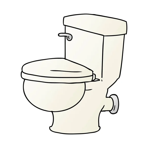 Hand Drawn Gradient Cartoon Doodle Bathroom Toilet — Stock Vector