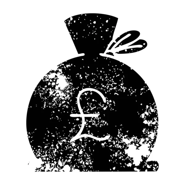 Símbolo Angustiado Una Bolsa Dinero — Archivo Imágenes Vectoriales