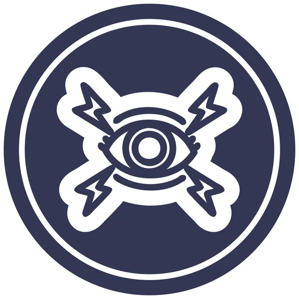 Mystic Eye Cirkulär Ikon Symbol — Stock vektor