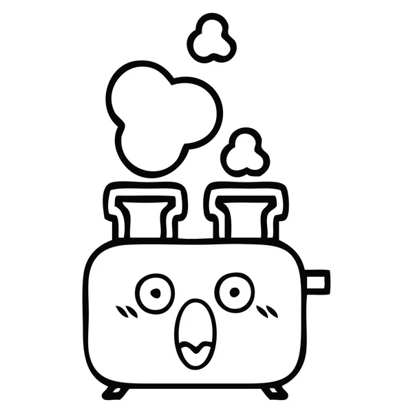 Çizim Karikatür Bir Ekmek Kızartma Makinesi — Stok Vektör